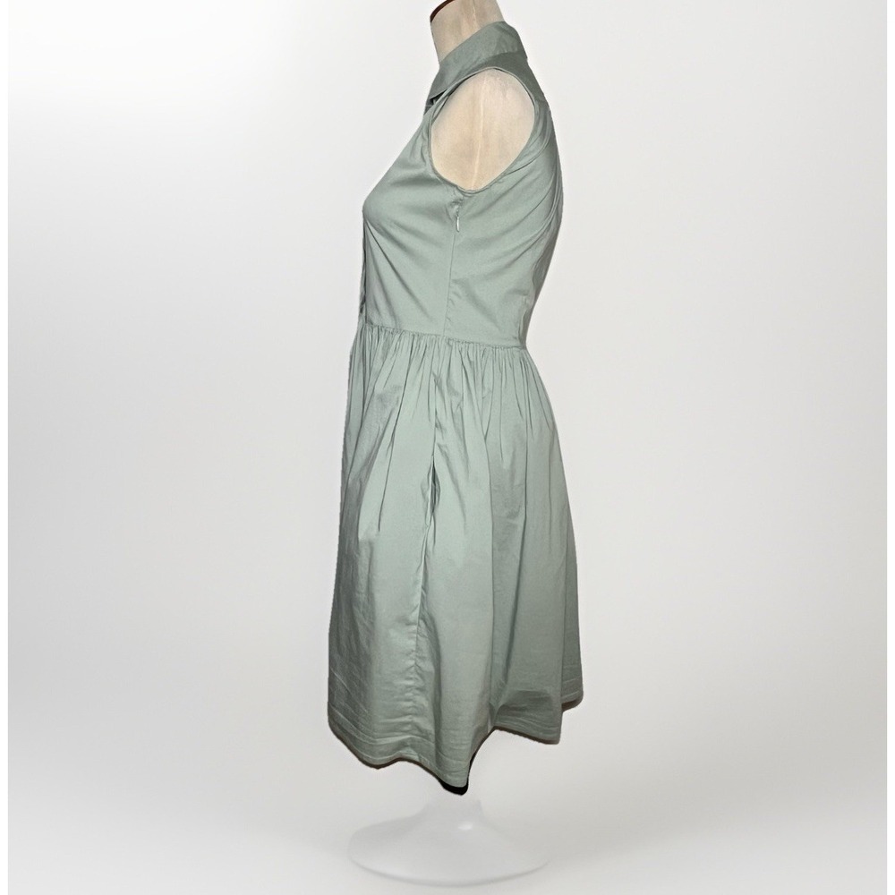The Shirt Rochelle Behrens XS‎ Mint Green Sleeveless Dress Pockets Fit & Flare - Picture 3 of 9